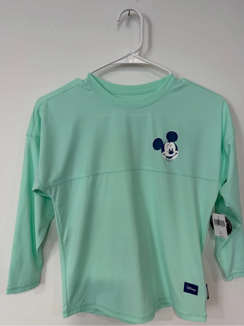Disney Mint Green Mickey Mouse Long-Sleeve Rash Guard